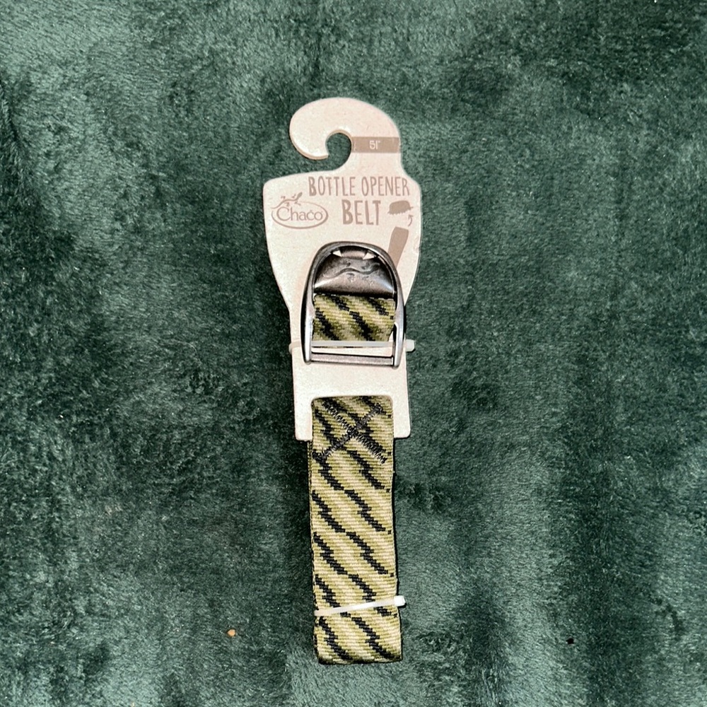 Chaco Bottle Opener Belt Static Avocado Green 51” OS